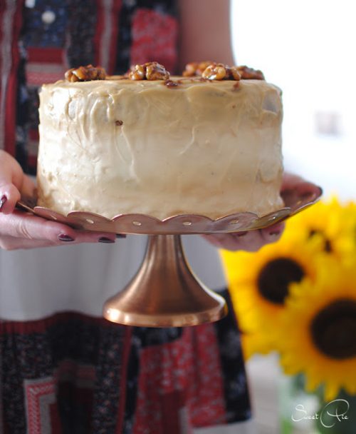 Apfel Walnuss Torte mit Karamell