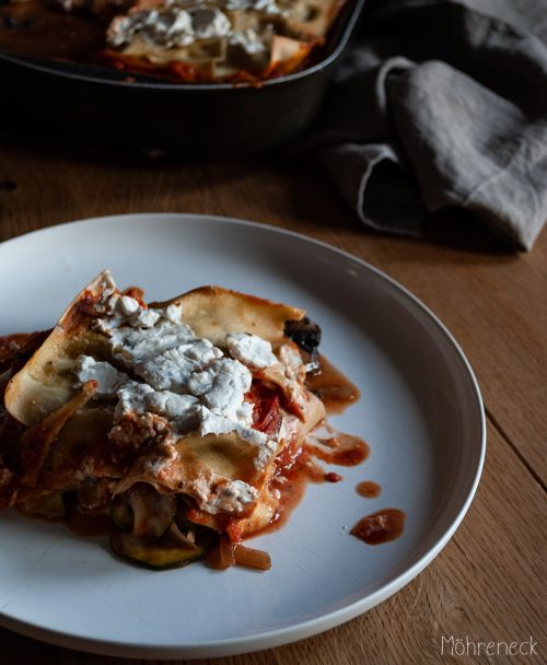 Auberginen-Zucchini-Lasagne