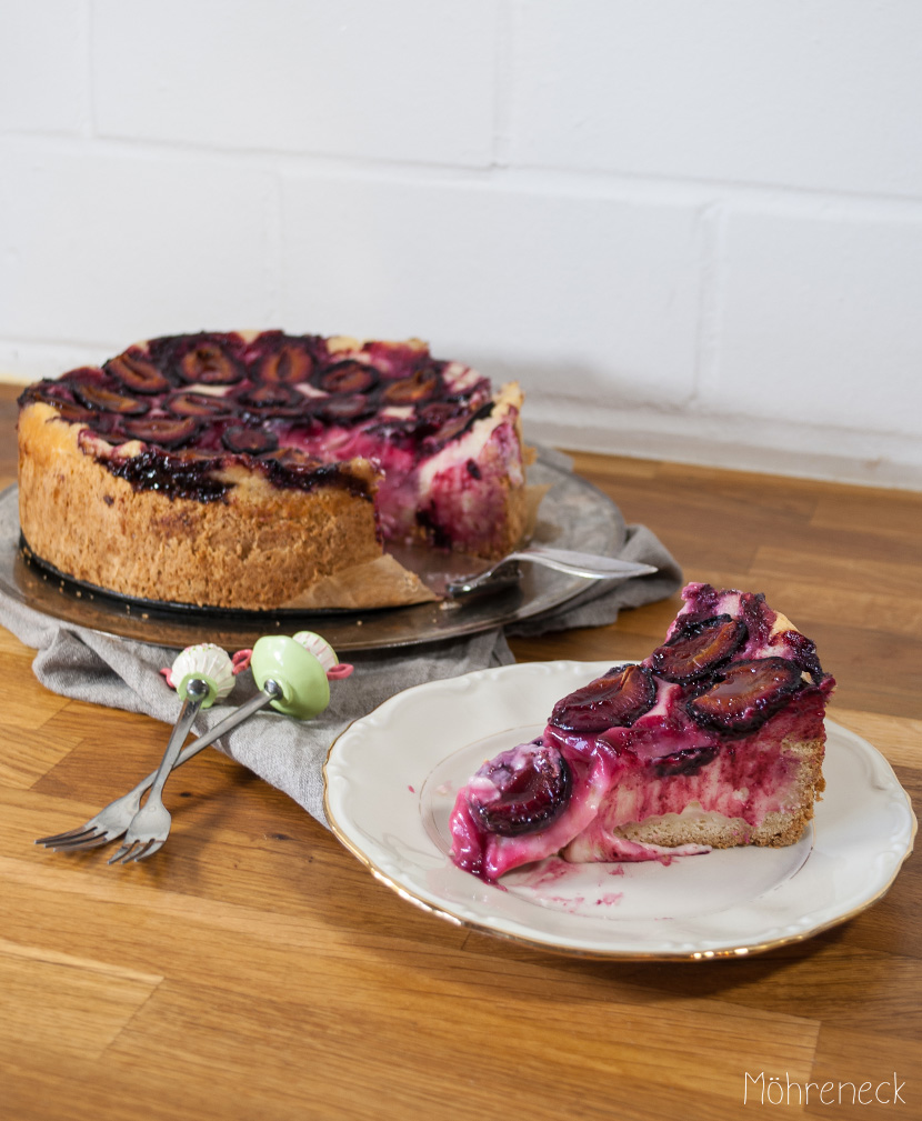 veganen Zwetschgen-Käsekuchen