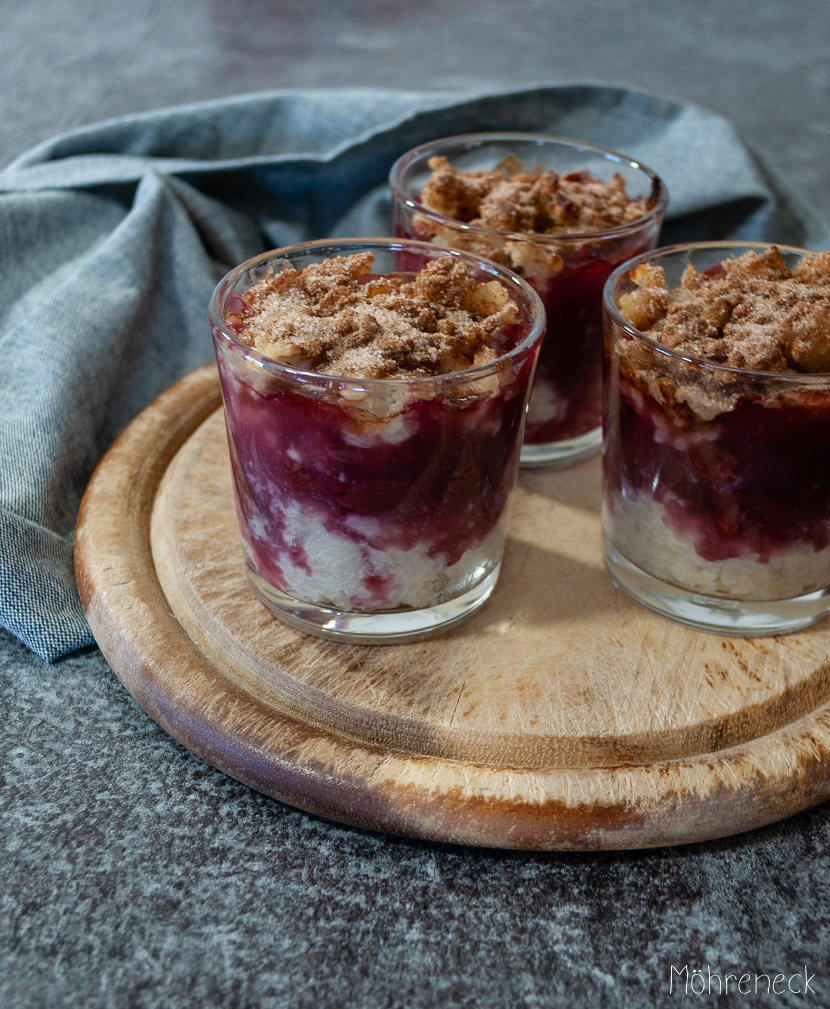 Milchreis-Auflauf mit Kirschpudding - Möhreneck