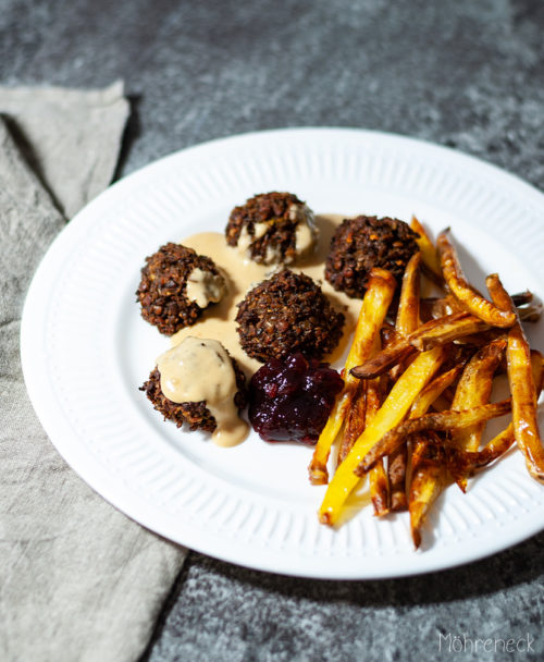 vegane Köttbullar mit Rahmsauce