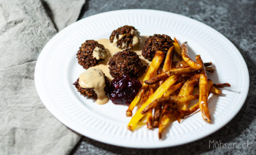 vegane Köttbullar mit Rahmsauce