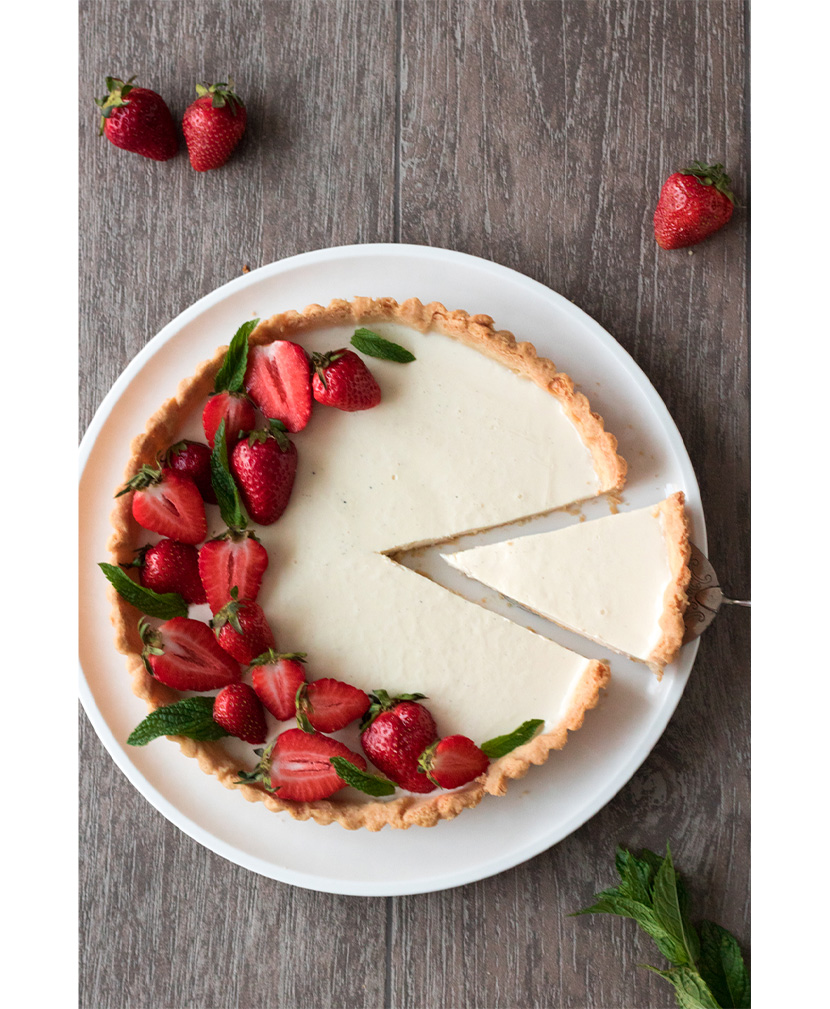 Panna-Cotta-Tarte mit Erdbeeren von heutegibtes