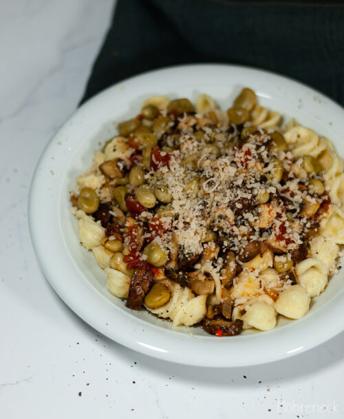 Pasta mit Bohnen und Champignons