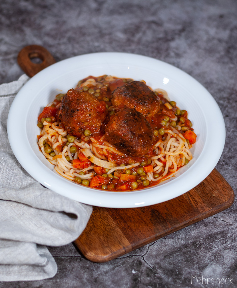 Spaghetti mit Beanballs