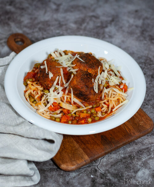 Spaghetti mit Beanballs