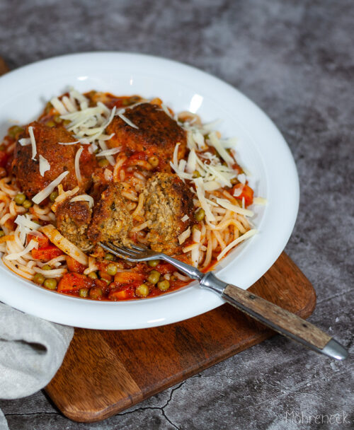 Spaghetti mit Beanballs