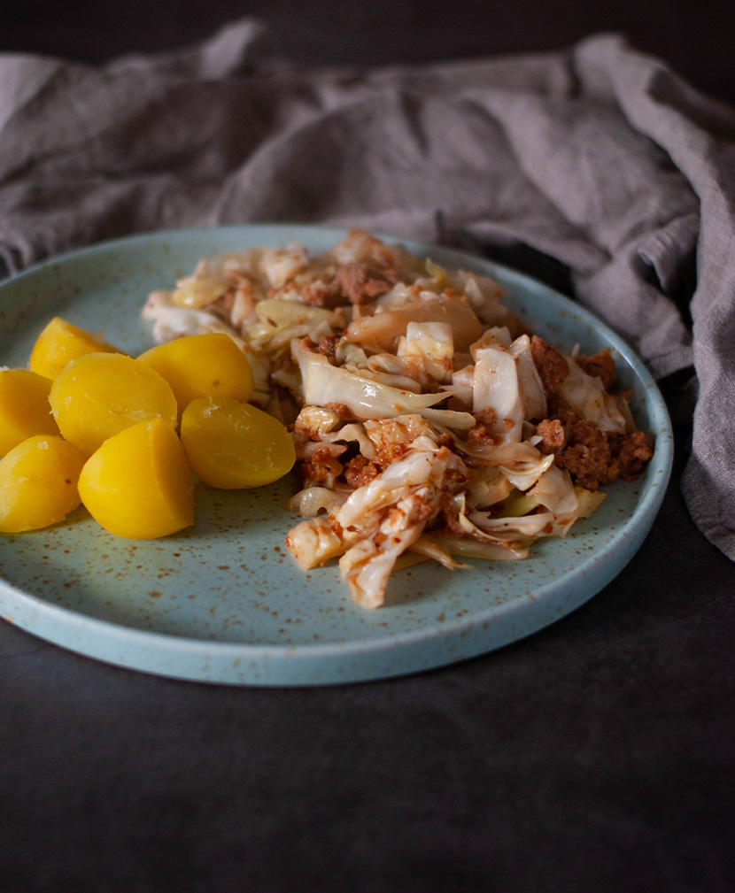 vegane Spitzkohlpfanne