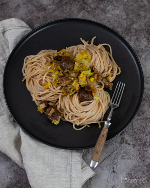 Lauch-Maronen-Pasta