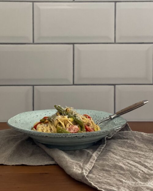 zitrone grüne Spargel-Pasta