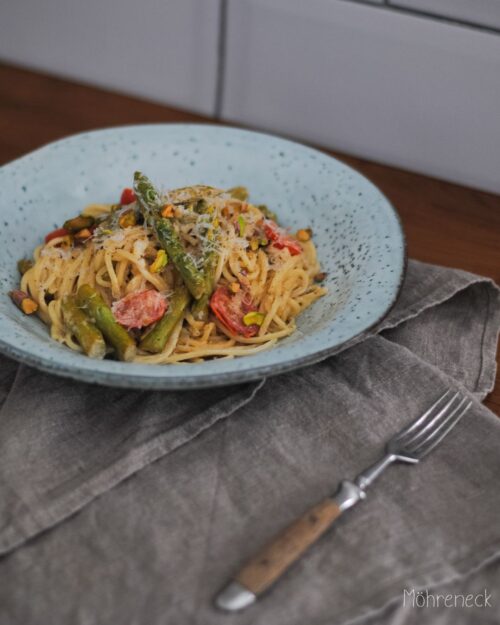 zitrone grüne Spargel-Pasta